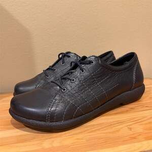 Dansko Women's Black Leather Quilted Lace-Up Comfort Oxfords Size 8.5 /  39